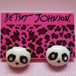 SOLD SOLD NWT BETSEY JOHNSON PANDA STUD EARRINGS